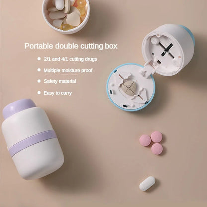 Essenley - Portable 2-in-1 Pill Box & Cutter