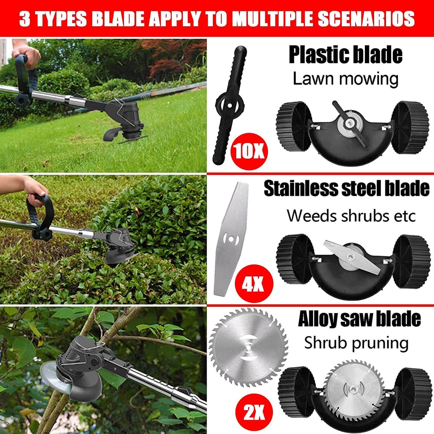 Essenley - 3 in 1 Cordless Grass Trimmer